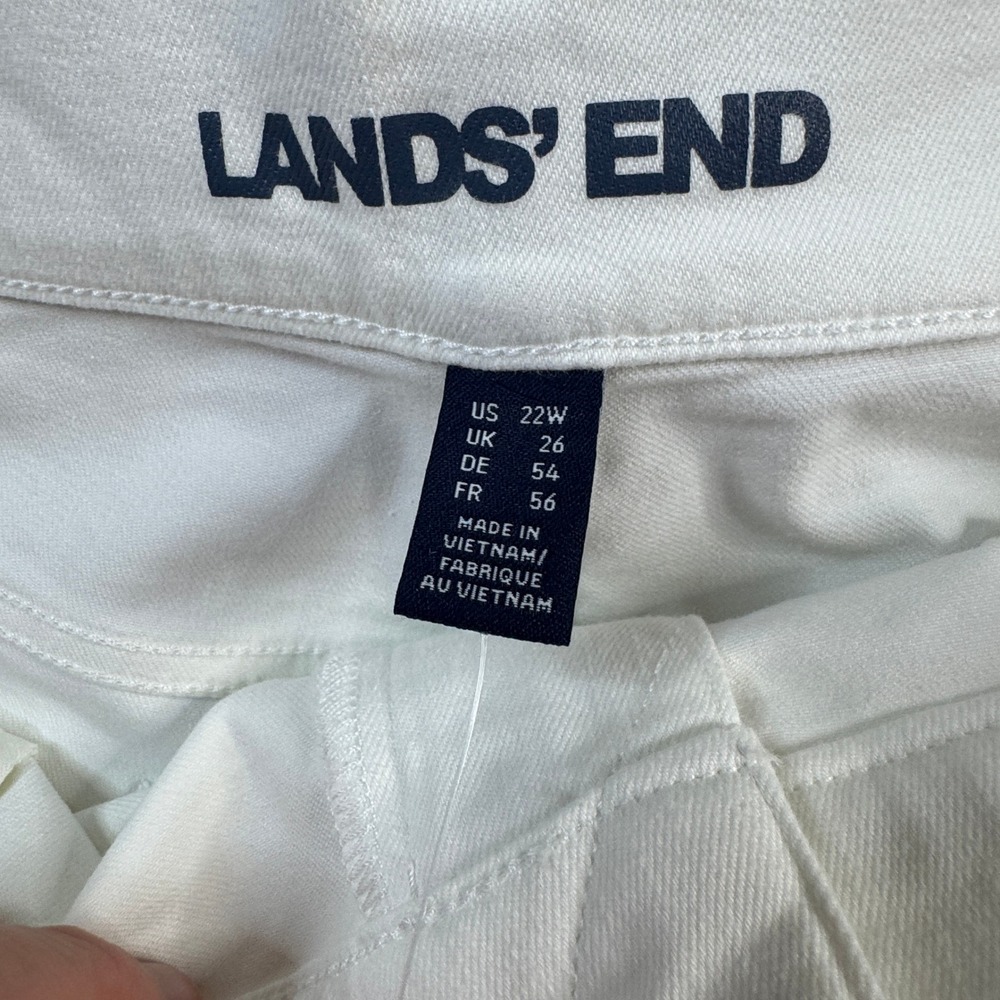 NWOT Lands' End Crop Pants Women 22W White Wide Leg Denim Repreve - Picture 3 of 12